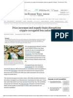 Corrugated Box - Price Increases and Supply Chain Disruptions Cripple Corrugated Box Industry - The Economic Times