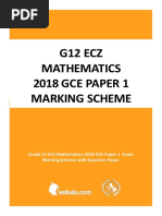 G12 Maths Paper 1 2018 GCE Marking Scheme 1