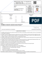 Board of Intermediate Education: A.P. Tadepalli, Guntur: Second Year General Theory Examination Hall Ticket (Private)