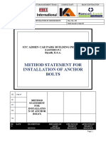 Method Statement For Installation Anchor Bolts