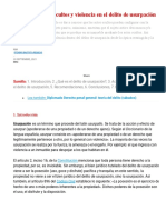 Análisis de Actos Ocultos y Violencia en El Delito de Usurpación