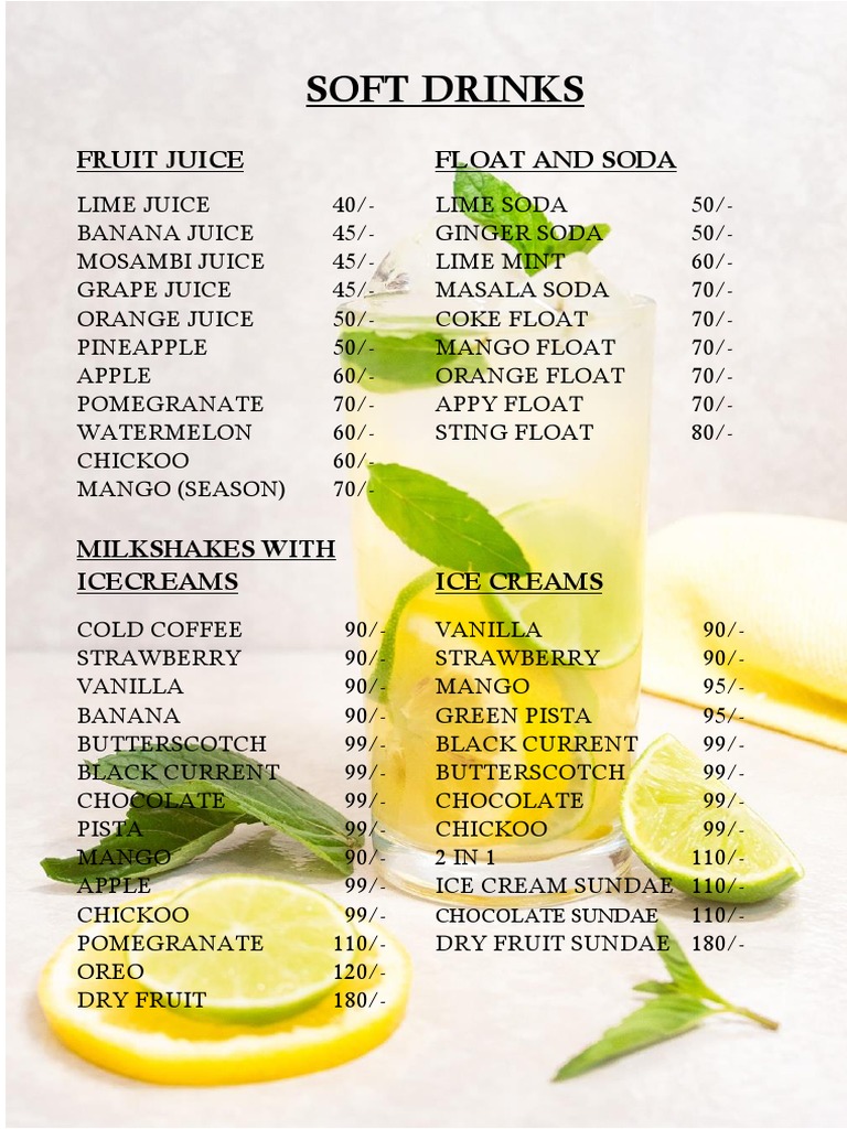 Soft Drinks PDF Foods Cuisine