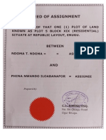 Deed of Assignment for Plot 5