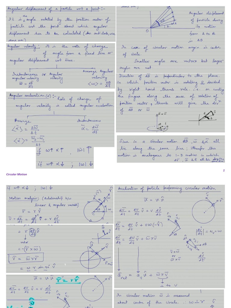 11 Physics Notes 06 Circular Motion Class | PDF
