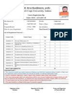 Course Registration Slip Under CBCS - AUG-DEC 20