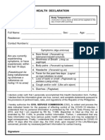 Health Declaration Form 2022 05 Revised A5