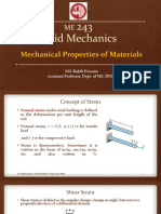 243 Solid Mechanics: Mechanical Properties of Materials