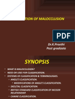 Classification of Malocclusion: Dr.K.Preethi Post Gradúate