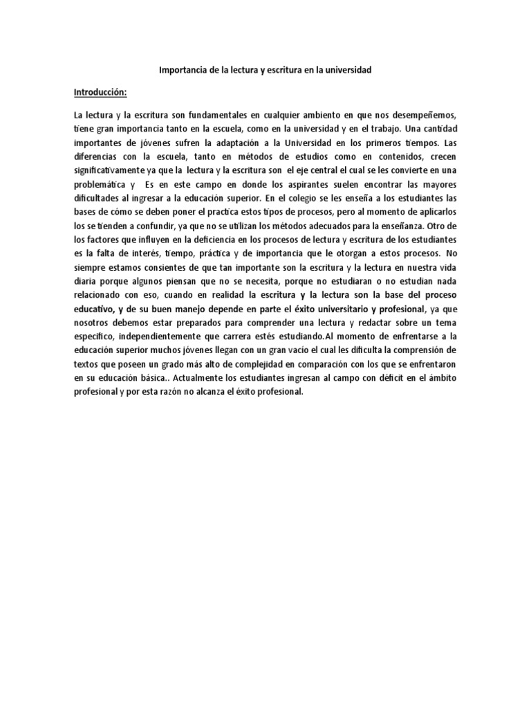 Lectura y Escritura en la Universidad | PDF | Crecimiento personal y ...