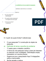 Dimensões de Um Projeto de Pesquisa