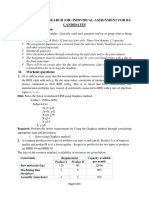 Or Worksheet Operational Research (Or) Individual Assignment For Ba Candidates I. General Direction