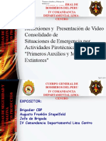 Reflexiones y Presentación de Video Consolidado de Situaciones de Emergencia Por Actividades Pirotécnicas"