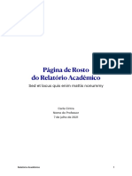 Relatório acadêmico sobre página de rosto