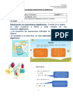 Valorizar expresiones algebraicas 7° básico