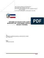 Informe de Producción Agricola Mcpio Jose Maria Vargas Táchira