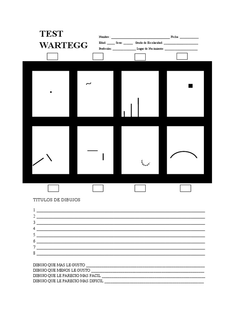Test de Wartegg para Imprimir | PDF | Crecimiento personal y profesional