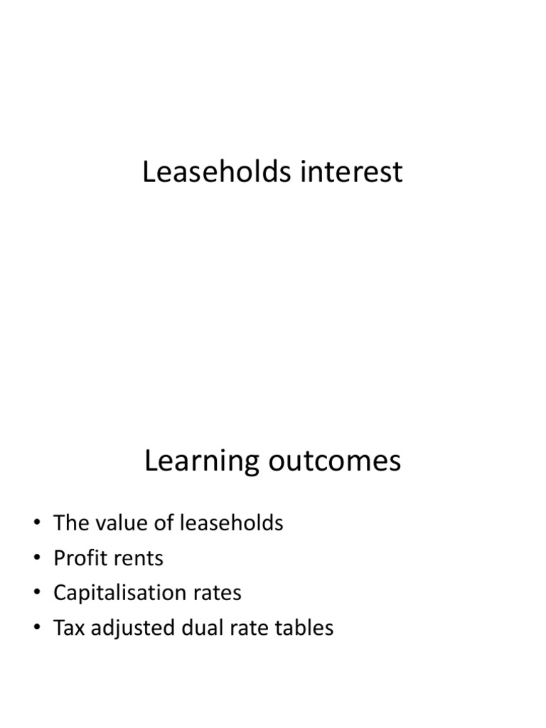 Leaseholds Interest Leaseholds Interest PDF Leasehold Estate Lease