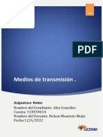 Medios de Transmision Redes Alex Gonzalez Ruiz 118550014