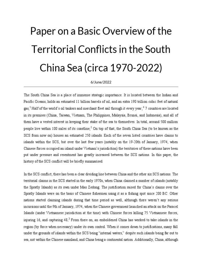 Territorial Disputes in The South China Sea | PDF | South China Sea | China