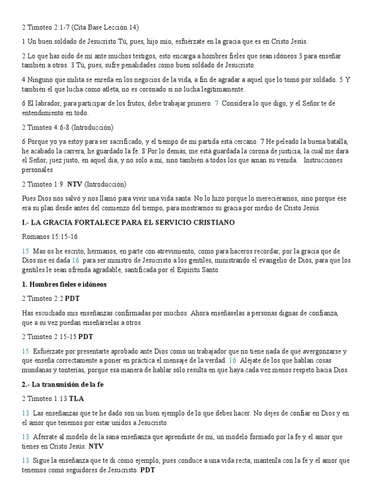 2 Timoteo 2 Pdf Fe Jesús