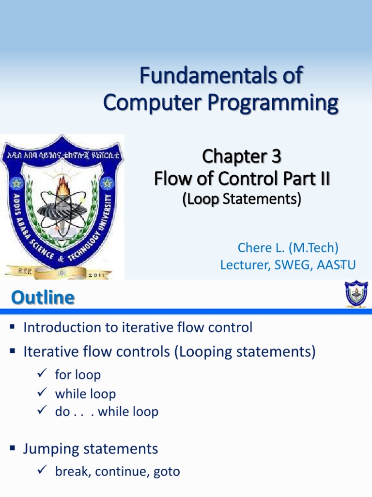 Chapter 3 - Flow of Control Part II | PDF | Control Flow | Software ...