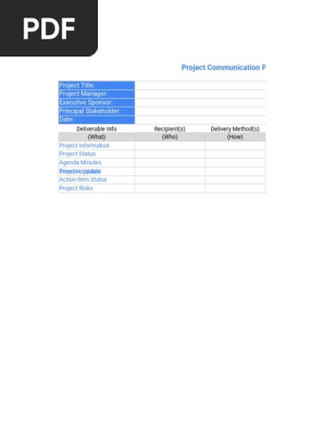 Communication plan