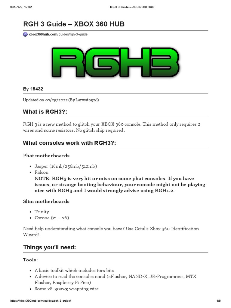 (TUTORIAL) RGH 3.0 (By 15432) Updated On 07-05-2022 (By Larvs#9526 ...