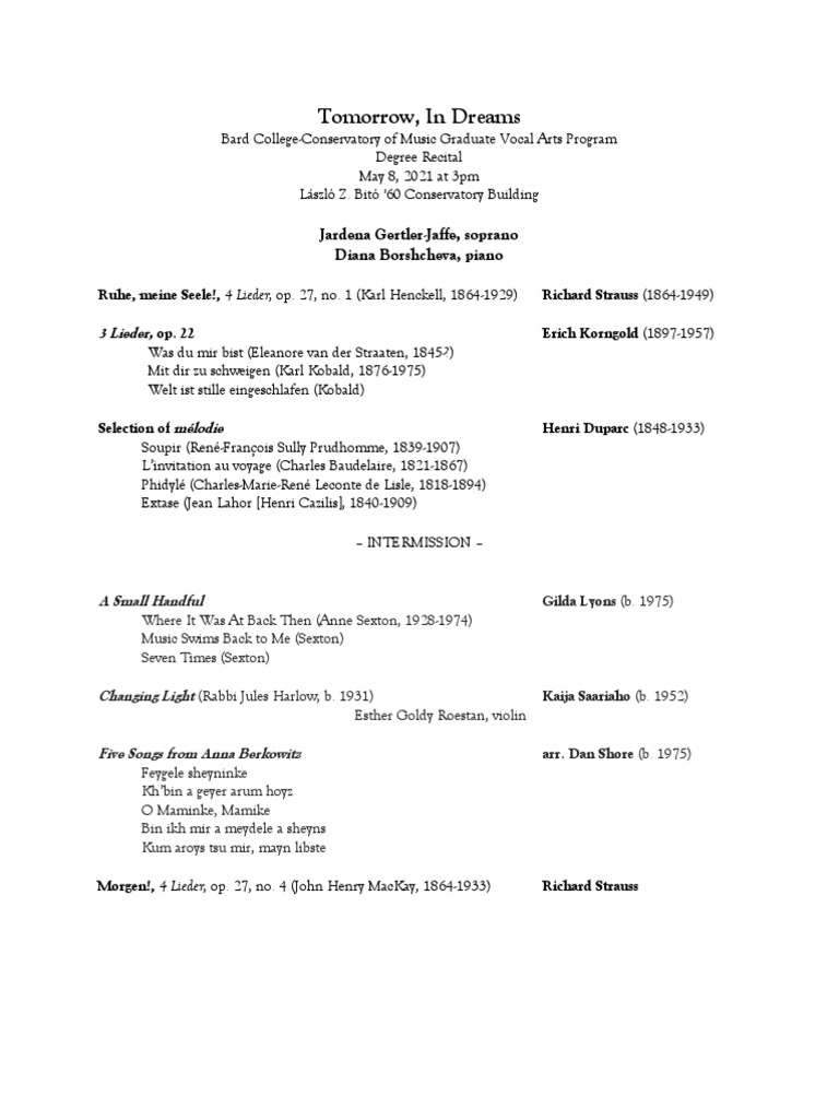 GertlerJaffe Program Notes PDF Richard Strauss Poetry