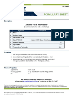 Formulary Sheet: Alkaline Tub & Tile Cleaner