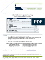 Formulary Sheet: Industrial Cleaner / Degreaser, Heavy Duty