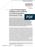 Impact of Meteorological Conditions and Air Pollution On COVID 19 Pandemic Transmission in Italy