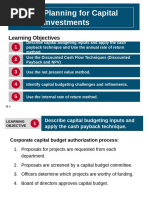 Planning For Capital Investments: Learning Objectives