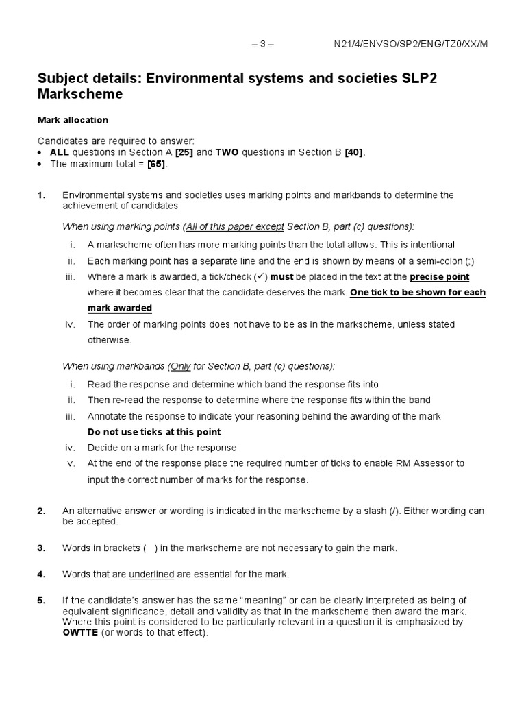 IB ESS Paper 2 Markscheme Overview | PDF | Ozone Depletion ...