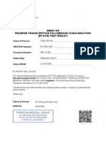 Memo On Reverse Transcription Polymerase Chain Reaction (RT-PCR) Test Result