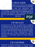 CIF aplicados, reales y variación