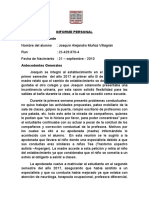 Informe personal Joaquín Alejandro Muñoz Villagrán