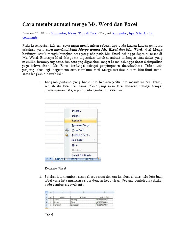 Cara membuat mail merge ms pdf