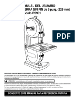 Manual Del Usuario SIERRA SIN FIN de 9 Pulg. (229 MM) Modelo BS901