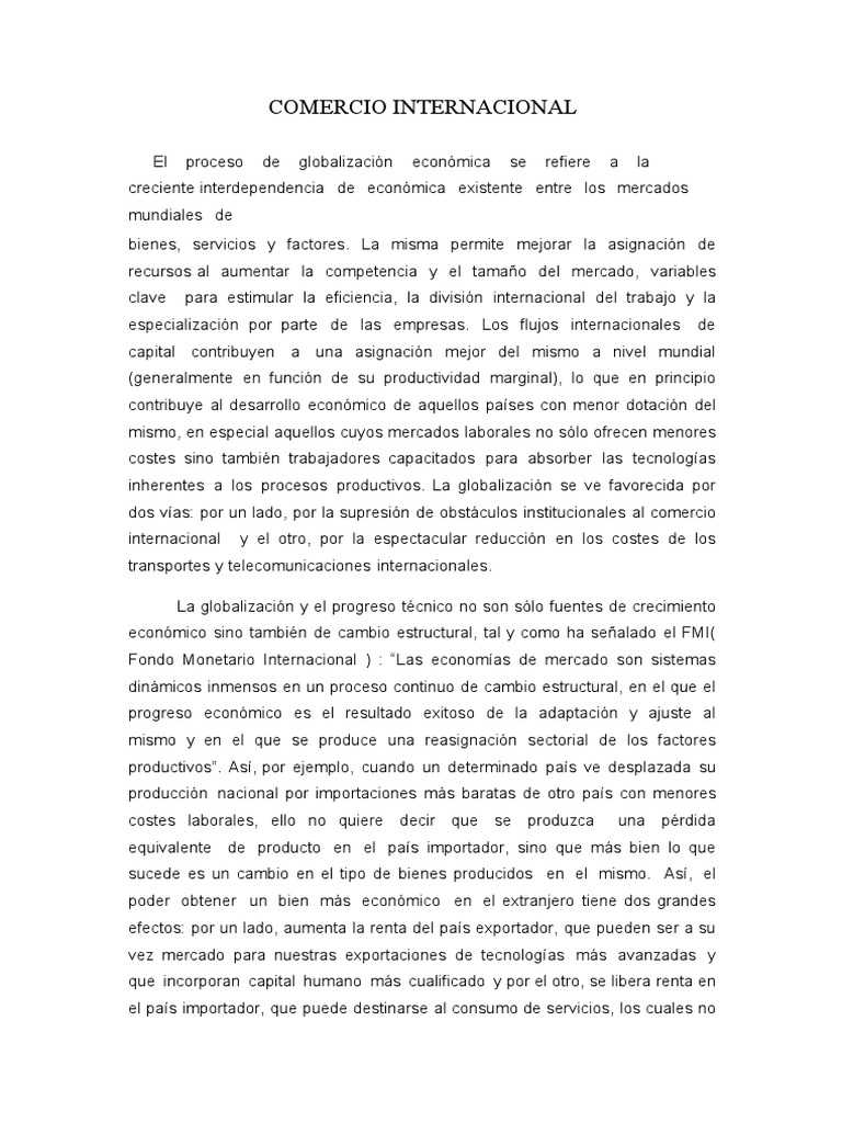 Impacto del Comercio Internacional en la Economía | PDF | Precios | Arancel