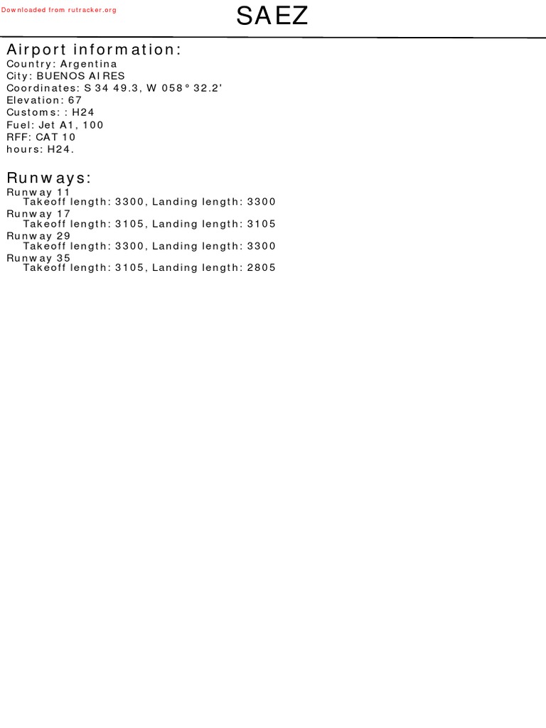 JeppView - SAEZ (23 Charts) | PDF | Runway | Aerospace Engineering