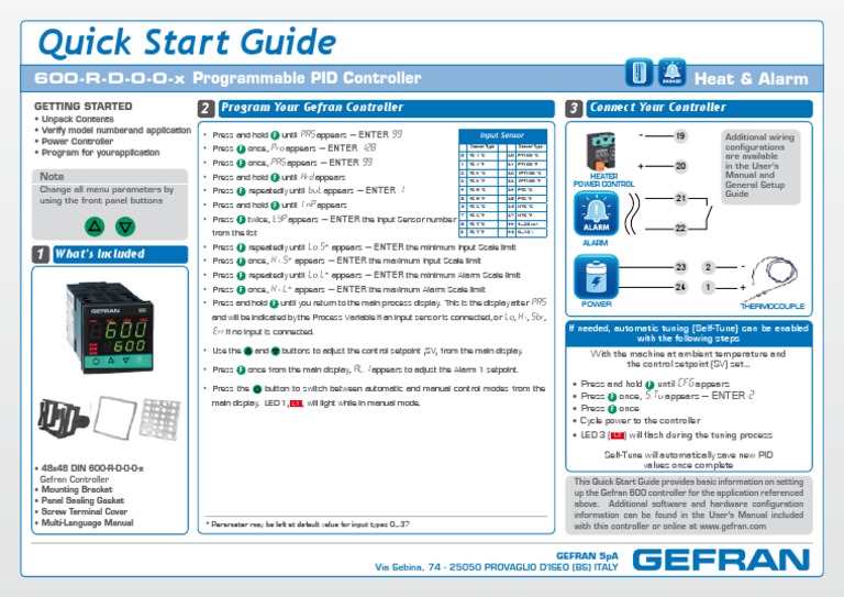 Gefran 600 Controller Quick Start Guide | PDF | Computing | Computer ...