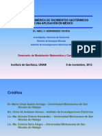 MODELACIÓN NUMÉRICA DE YACIMIENTOS GEOTÉRMICOS CON UNA APLICACIÓN EN MÉXICO. Seminario de Modelación Matemática y Computacional