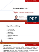 Subject:-"Personal Selling Lab ": Topic