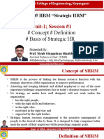 Unit-1 Session #1: # Concept # Definition # Basis of Strategic HR