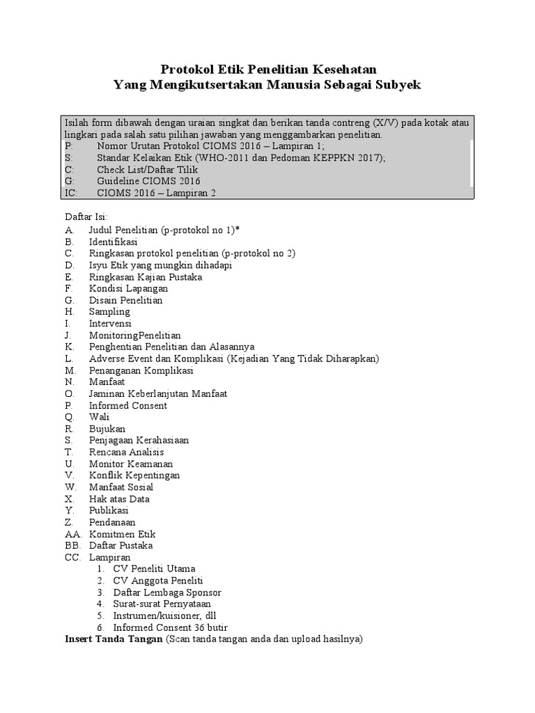Contoh Protokol Etik Liya | PDF