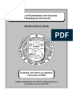 SEMESTER-II (2020) : Scheme of Examination and Courses