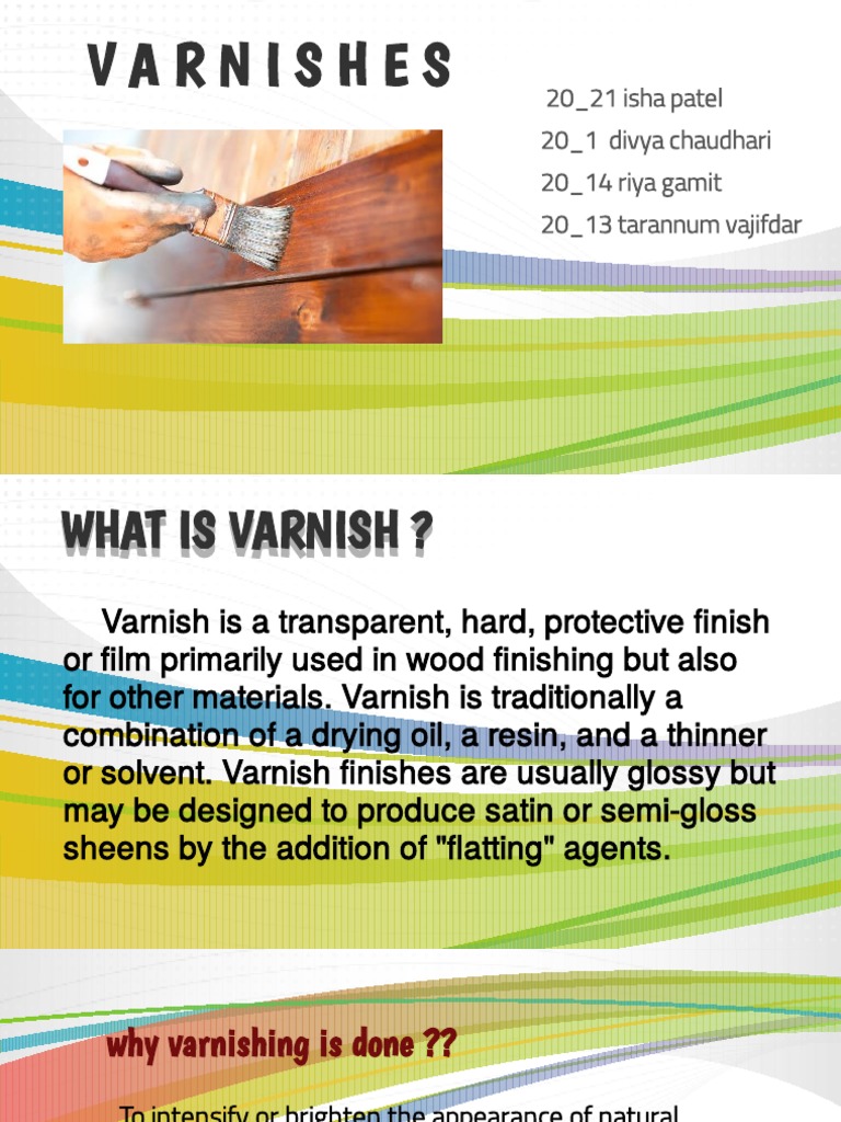 varnishes PDF Varnish Materials
