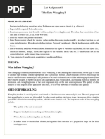 Lab Assignment 1 Title: Data Wrangling I: Problem Statement