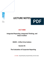 Lecture Notes: Integrated Reporting, Integrated Thinking, and Value Creation