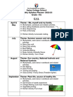 Monthly Syllabus Planner KG 202223